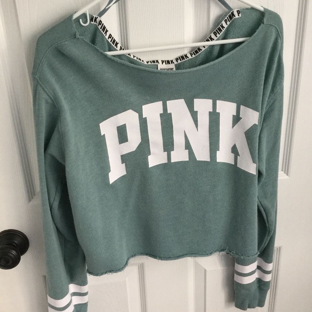 PINK sweatshirt, cropped style SZ small